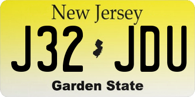 NJ license plate J32JDU