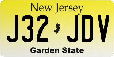NJ license plate J32JDV