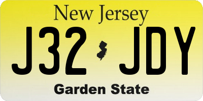 NJ license plate J32JDY