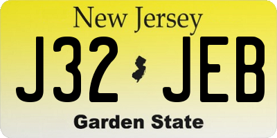 NJ license plate J32JEB