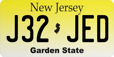 NJ license plate J32JED