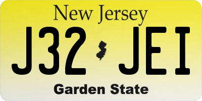 NJ license plate J32JEI