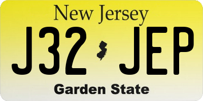 NJ license plate J32JEP