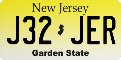 NJ license plate J32JER