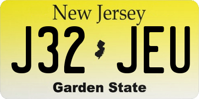 NJ license plate J32JEU