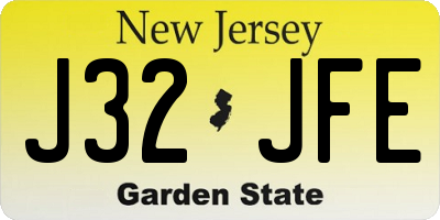 NJ license plate J32JFE