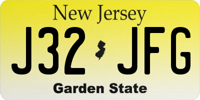 NJ license plate J32JFG