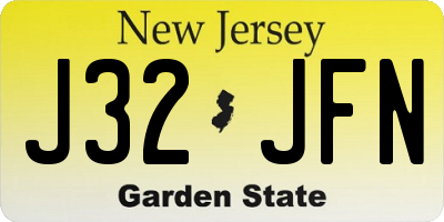 NJ license plate J32JFN