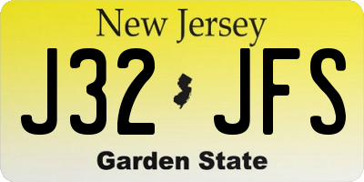 NJ license plate J32JFS