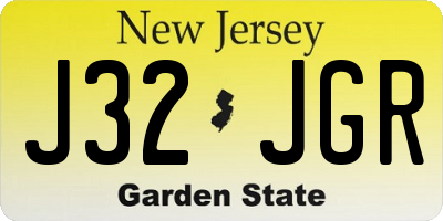 NJ license plate J32JGR