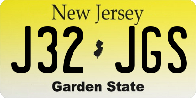 NJ license plate J32JGS