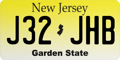 NJ license plate J32JHB