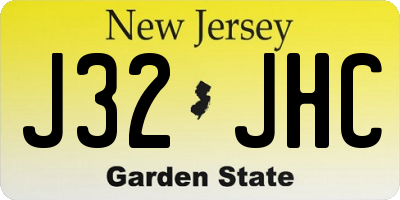NJ license plate J32JHC