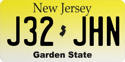 NJ license plate J32JHN