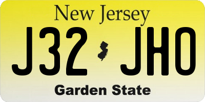 NJ license plate J32JHO