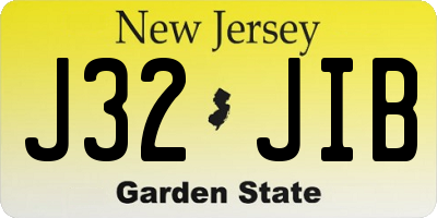 NJ license plate J32JIB