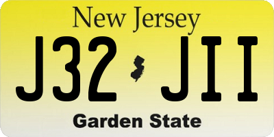 NJ license plate J32JII