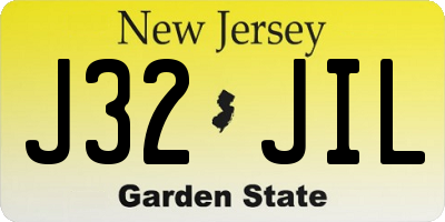 NJ license plate J32JIL