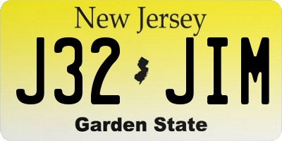 NJ license plate J32JIM