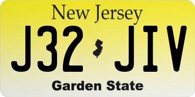 NJ license plate J32JIV