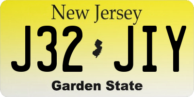 NJ license plate J32JIY