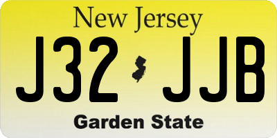 NJ license plate J32JJB