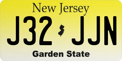 NJ license plate J32JJN