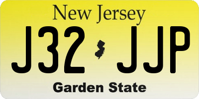 NJ license plate J32JJP