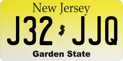 NJ license plate J32JJQ