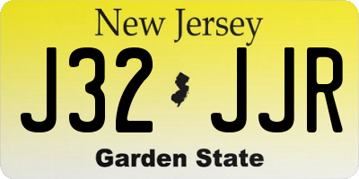 NJ license plate J32JJR