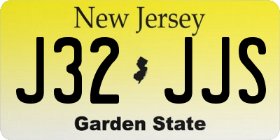 NJ license plate J32JJS