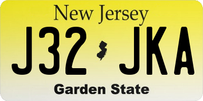 NJ license plate J32JKA