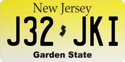 NJ license plate J32JKI