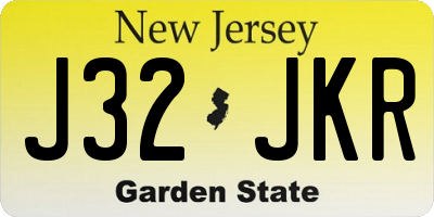 NJ license plate J32JKR