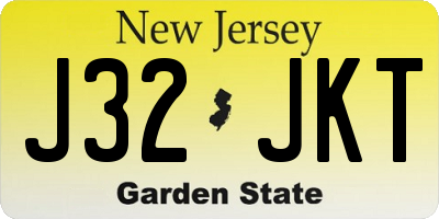 NJ license plate J32JKT