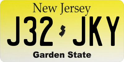 NJ license plate J32JKY