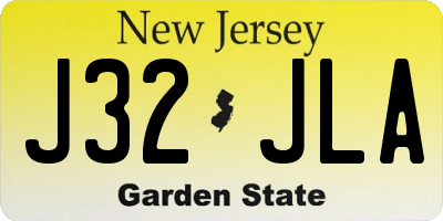 NJ license plate J32JLA