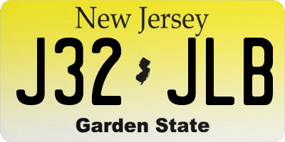 NJ license plate J32JLB