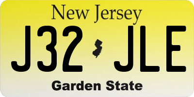 NJ license plate J32JLE