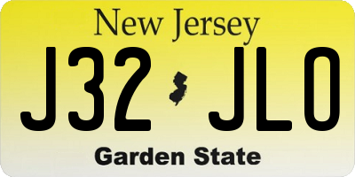 NJ license plate J32JLO