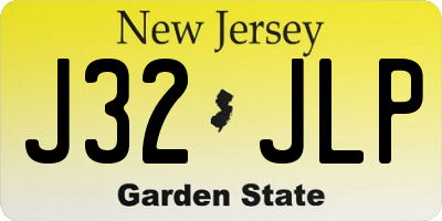 NJ license plate J32JLP