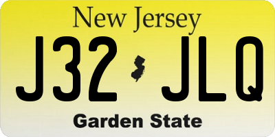 NJ license plate J32JLQ