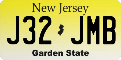 NJ license plate J32JMB