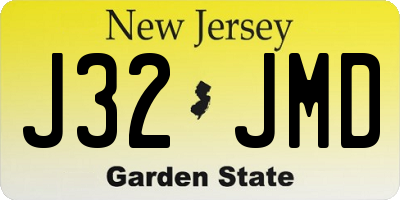 NJ license plate J32JMD