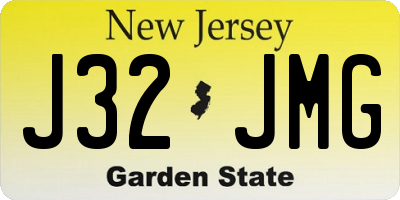 NJ license plate J32JMG
