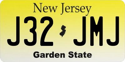 NJ license plate J32JMJ