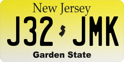 NJ license plate J32JMK