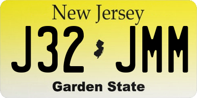 NJ license plate J32JMM