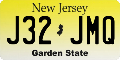 NJ license plate J32JMQ