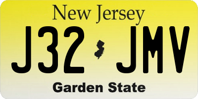 NJ license plate J32JMV